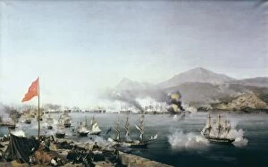 Banner Collection: GARNERAY, Louis (1783-1857). Naval Battle of Navarino