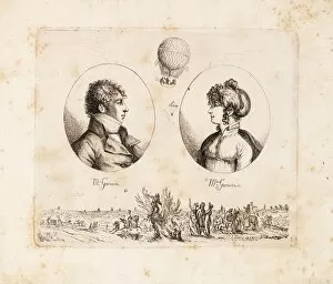 Images Dated 7th December 2011: Garnerin, husband and wife, French ballooning couple