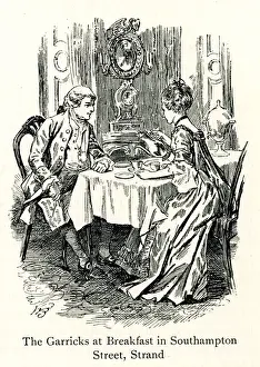 The Garricks at breakfast, Southampton Street, London