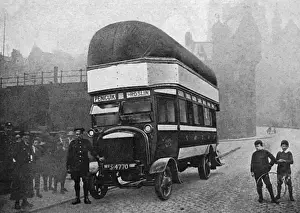 Rubber Prints: Gas bag omnibus in Edinburgh, WW1