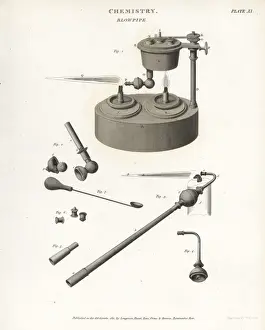 Gas blowpipe or blowtorch, early 19th century