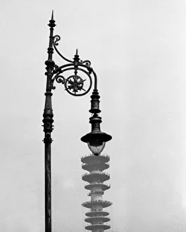 Wrought Prints: Gas lamp and GPO / British Telecom Tower, London