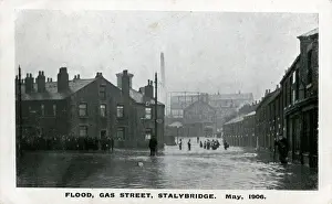 Flood Prints: Gas Street in Flood, Stalybridge, Lancashire