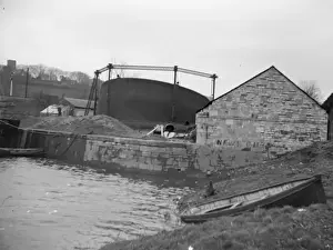 Dyfed Prints: Gasworks after a gale, Haverfordwest, South Wales
