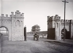 Gate at the entrance to the Legation Quarter, Peking, Beijing, China c. 1900