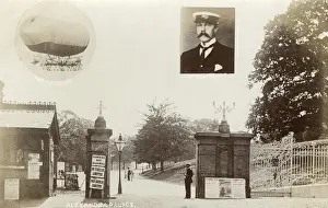 Signage Prints: Gates to Alexandra Palace Park and Airship pilot Dr Barton