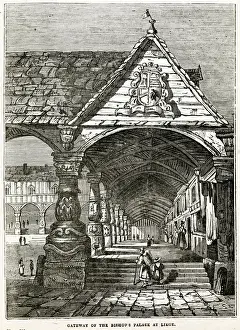Liege Prints: Gateway of the Bishops Palace at liege