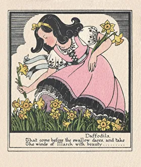Daffodils Prints: Gathering Daffodils