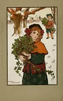 Images Dated 12th April 2008: Gathering Holly by Ethel Parkinson