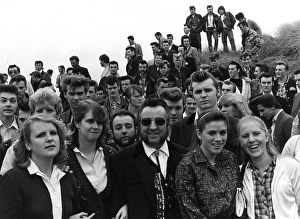 Gathering of rock and roll fans