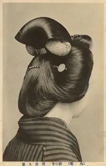 Geisha hairstyle viewed from rear - Japan