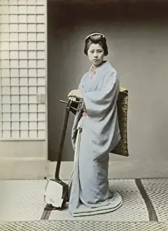 Geisha with Samisen, Japan