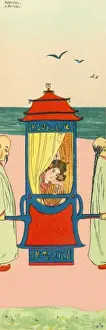 Bearers Prints: Geisha in her sedan chair
