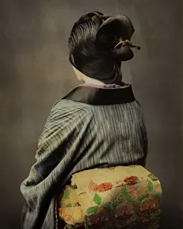 Geishas Prints: Geisha back view, obi sash, Japan