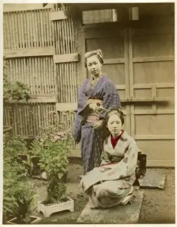 Geishas in garden