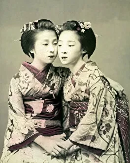 Intimate Collection: Geishas in intimate pose, Japan