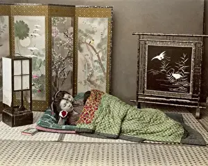 Geishas Prints: Two geishas sleeping, Japan