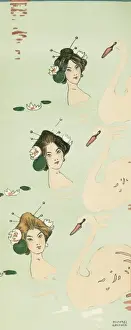 Signifying Prints: Three geishas and swans