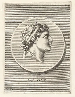 Ignatio De Lazari Prints: Gelon, Greek tyrant of the Sicilian cities Gela and Syracuse, di
