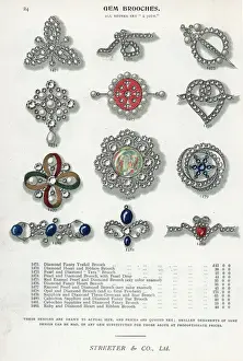 Opal Prints: Gem brooches in diamond, pearl, enamel, opal and sapphire