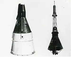 Gemini Prints: The Gemini, left, and Mercury spacecraft compared