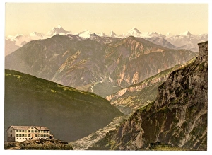Gemmi Pass and Hotel Wildstrubel, Bernese Oberland, Switzerl Gemmi Pass and Hotel Wildstrubel, Bernese Oberland, Switzerl