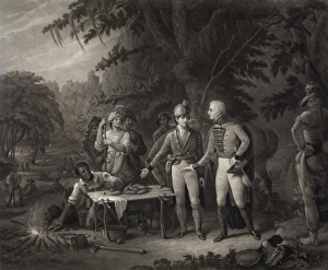 Gen. Marion in his swamp encampment inviting a British offic Gen. Marion in his swamp encampment inviting a British offic