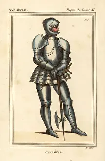 Reign Prints: Gendarme or man of arms in suit of armour, 15th century