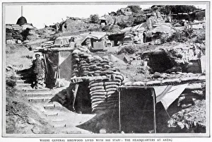 Sandbags Prints: Where General Birdwood lived with his staff, HQ at Anzac