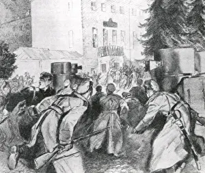 Bolshevik Prints: General Denikins forces attacking Bolsheviks, Russia