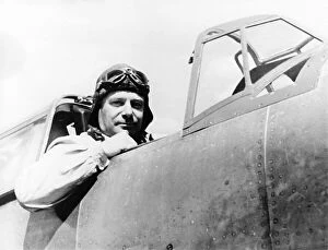 Ernst Collection: General Ernst Udet sat in the cockpit of Heinkel He 100 V2