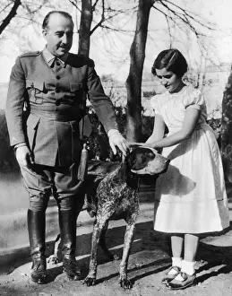Dick Prints: General Franco and his daughter, 1938