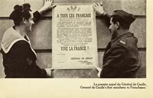 French Men Prints: General de Gaulles first manifesto to Frenchmen