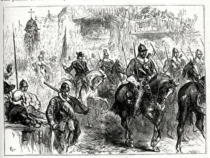 General George Monck entering London with his troops on the Restoration of King Charles General George Monck entering London with his troops on the Restoration of King Charles