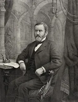Ulysses Prints: General Grant: in his library, writing his memoirs, 1885