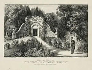 Springfield Prints: General Grant at the tomb of Abraham Lincoln: Oak Ridge ceme
