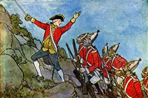 Wolfe Collection: General James Wolfe leading the attack on Quebec