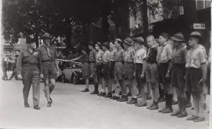 General Montgomery inspecting scouts, Amsterdam