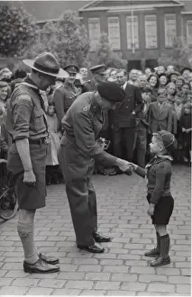 Montgomery Prints: General Montgomery meeting cub scout, Netherlands