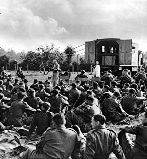 Images Dated 18th October 2004: General Montgomery reading the lesson, France; Second World