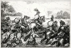 1803 Prints: General Sir Arthur Wellesley (later the Duke of Wellington) fording the River Kaitna