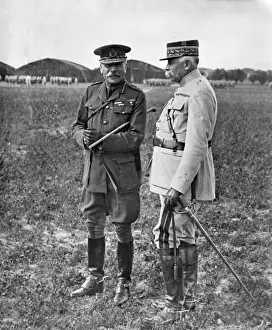Haig Prints: General Sir Douglas Haig, with a French general