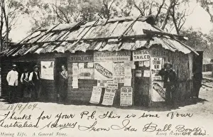 Grocers Prints: General Store close to a Mining settlement - Australia