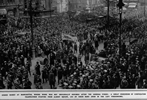 Images Dated 22nd August 2017: General Strike 1926 - procession in Manchester