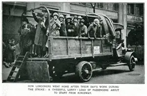 Threatened Prints: The General Strike - lorry transporting passengers