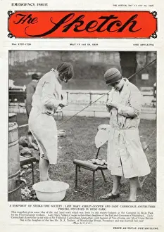 Lack Prints: The General Strike - peeling potatoes in Hyde Park