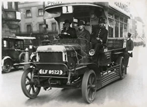 Images Dated 2nd March 2021: General Strike - Policeman riding with volunteer bus drivers