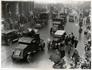 General Strike - Scene at The Bank - City of London - view down Lombard Street