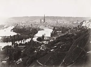 General view of the city of Rouen from Bonsecours, France
