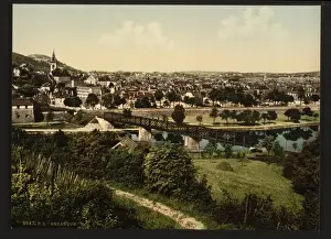 Doubs Prints: General view, with the Doubs, Besancon, France General view